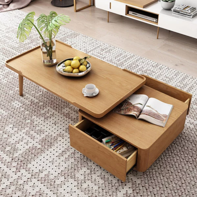 Bàn trà gỗ sồi tự nhiên thiết kế đẹp hiện đại